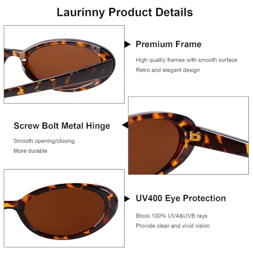 90s Sunglasses for Women Men Retro Small Oval Sunglasses - color: Leopard/Brown 1