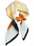 Silky Scarf for Women Lightweight Satin Bandanas Neck Hair Wrap For Sleeping Head Scarves 27.5" - color: A12 Orange Geometric /27.5"