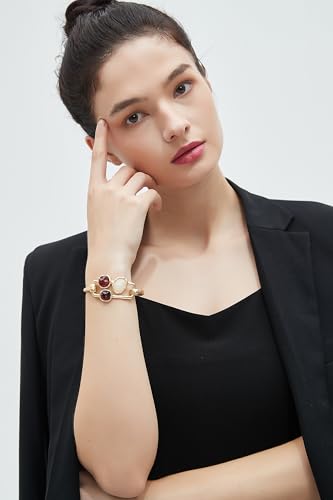 Chunky Gold Bracelet Trendy Gold Cuff Bracelets for Women Statement Silver Arm Cuffs Bangles Arm Punk Jewelry Accessories - style: Gold Bangle Cuff