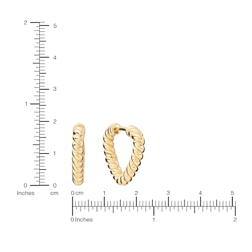 Amazon Essentials Plated Tailored Hoop Earrings - color: Gold Tone, size: L: 0.77" X W: 0.15"