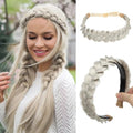 CJL HAIR 2PCs Braided Headbands Hair Piece for Women Synthetic Hair Hoops Head Bands Handmade Braid Hairband Accessories Elastic Stretch Headwrap Ice Blonde - color: 2PCS-Ice Blonde