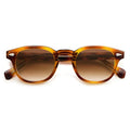 SOJOS Retro Small Round Sunglasses for Men Women Trendy Circle Style UV400 Lenses Unisex Sun Glasses SJ2251 - color: Brown Pattern/Brown Grading