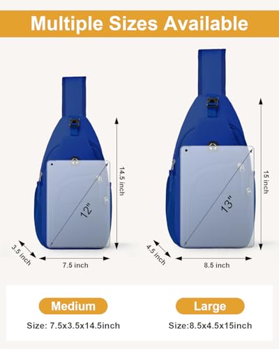 Pritent Crossbody Bags for Women Man, Waterproof Sling Bag Backpack Trendy Casual Cross Body Bags with Convertible Shoulder Strap Chest Bag for Camping Hiking Travel Essentials (Royal Blue, Medium) - color: Royal Blue, size: Medium