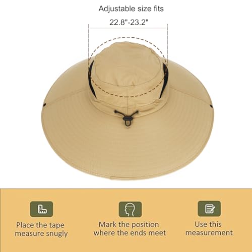 Leotruny Women Super Wide Brim Sun Hat UPF50+ Waterproof Bucket Hat for Fishing, Hiking, Camping - color: C04-black