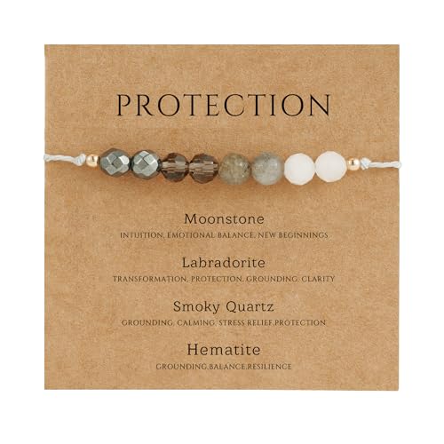 Empath Anxiety Calming Protection Bracelets Gifts for Her, Natural Healing Natural Stone Beaded Bracelet Healing Bracelets Jewelry for Women - color: Protection