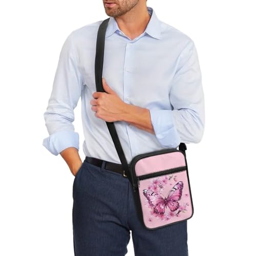 Womens Crossbody Bag Cell Phone Purse Wallet Small Shoulder Handbag for Workout Travel Gym - color: Beautiful Butterfly