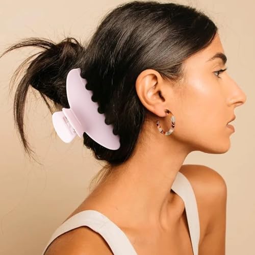 MAORULU Cute Claw Clip for Women – 4.3'' Large Acetate Hair Clips for Thick Thin Curly Long Hair, Durable Hair Clamps Non-slip Jaw Clip, Strong Hold, Stylish French Design (Soft Pink) - color: Soft Pink