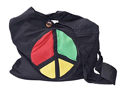 Mandala Crafts Hippie Bag, Large Boho Hobo Purse for Women, Crossbody Shoulder Sling Bags for Indie Style Bohemian Accessory - style: Rasta Peace