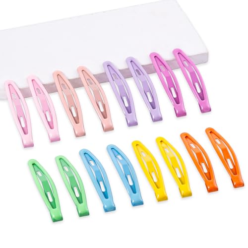 16 PCS Snap Hair Clips Metal Barrettes for Women Non Slip Barrettes for Thick and Thin Fine Hair,Bright Multicolor,2.36 x 0.43 Inches. - color: Bright Multicolor