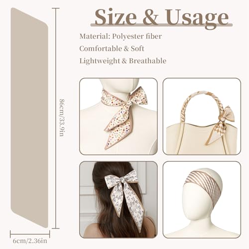 QIUTIMIY 4 Pack Purse Scarf Handbags Skinny Twill Hair Scarves Narrow Neck Scarf Band Women Fashion Accessories Bag Charms - color: Style 2
