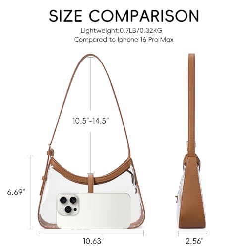 CLUCI Shoulder Bag for Women, Purses for Women, Handbag Hobo Bags Vegan Leather Crossbody Purse with Adjustable Strap Brown - color: B-brown-small