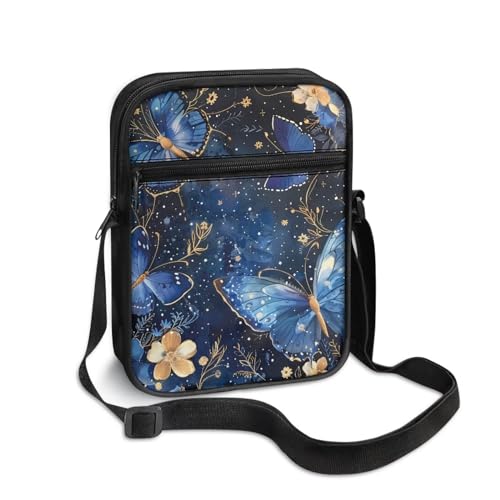 Womens Crossbody Bag Cell Phone Purse Wallet Small Shoulder Handbag for Workout Travel Gym - color: Art Butterfly