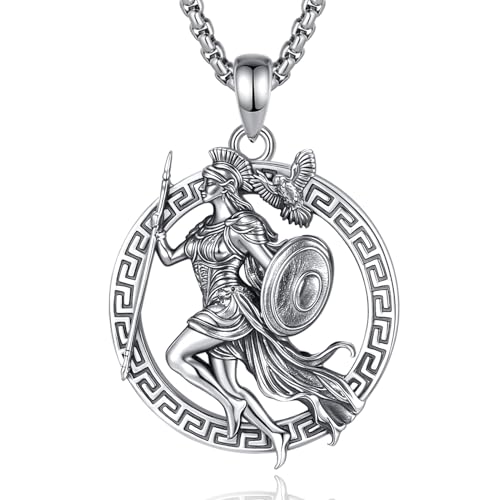 INFUSEU Mystical Hecate Triple Moon Goddess Necklaces, Divine Feminine Protection Gifts - style: Athena the Warrior
