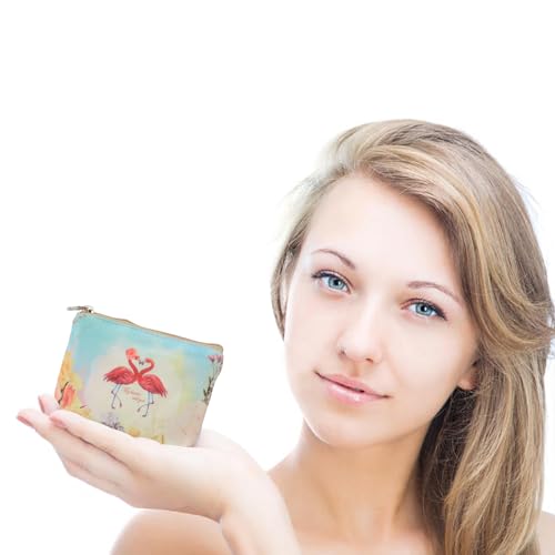 Women and Girls Cute Fashion Coin Purse Wallet Bag Change Pouch Key Holder - color: Flamingos