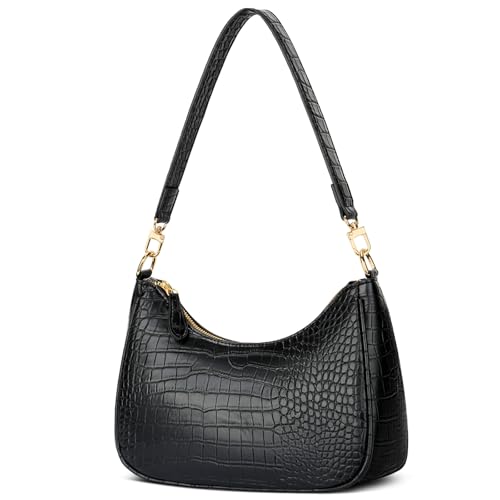 KKXIU Shoulder Bag for Women Cute Hobo Purses and Handbags Retro Clutch Underarm Purse | Cute - color: Eblack