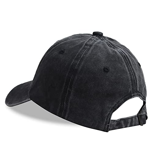 HHNLB Beach Hair Don’t Care Hat, Washed Cotton Adjustable Embroidered Baseball Cap - color: Embroidered Black