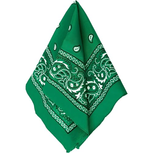 Amscan womens Paisley Bandana - color: Green, size: 20" x 20", 1 Piece