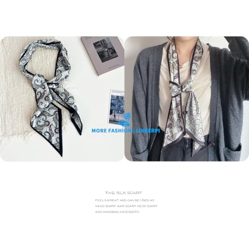 Hair Head Neck Bag Long Scarf Versatile Wrap for Women Soft & Lightweight for Everyday Chic - color: 118 Colorful Paisley 5.12 X 59 Inch