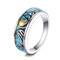 ONEFINITY Turquoise Mountain Rings S925 Sterling Silver Turquoise Ring Jewelry Gift For Women Men (Mountain, 10)