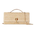 NEWBELLA Handwoven Women's Clutch Purse, Crossbody Bag with Adjustable Strap for Evening & Casual Use - color: Beige