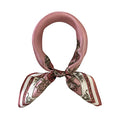 FONYVE 100% Mulberry Silk Scarfs for Women-Lightweight Square Satin Head Scarf-Small Silk Hair Scarf for Sleeping 21"x21" - color: 03 Chain Pink