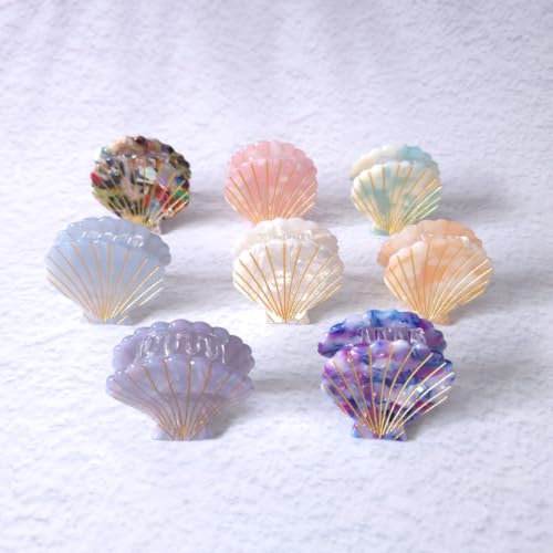 Shell Claw Clip,Acetate Hair Clips,Small Hair Clips for Women,Orange - color: Orange