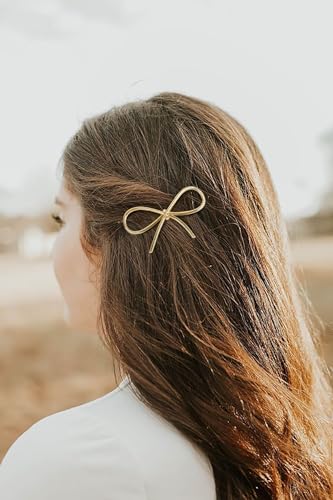 4Pcs Metal Hairpins with Chic Minimalist Bows - Simple and Stylish Hair Accessories Gift for Women and Girls - color: Gold and Silver