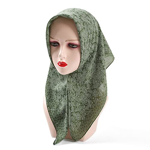 K-Elewon 27.5” Women Medium Square Scarf Head Scarf- 2PCS Neck Scarf Hair Scarf Head Sleeping Wraps Scarfs for Women H07 - color: Se03(2pcs)