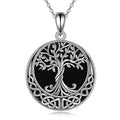ONEFINITY Tree of Life Necklace 925 Sterling Silver Abalone Shell Celtic Knot Pendant Necklace for Women Jewelry - style: Black Onyx Tree