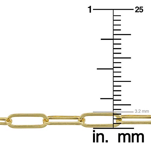 Kooljewelry Womens Chain Classic - 14k Yellow Gold Polished Paperclip Chain Necklace