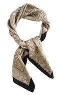 MINIDORA Satin Scarves for Women 27.5 × 27.5 inches Medium Square Elegant Silk Feeling Head Scarf - color: B007- Khaki
