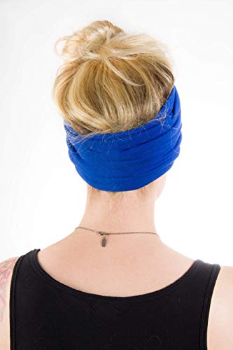 Twist Headband Extra Wide Scrunch Turban (Royal Blue) - color: Royal Blue
