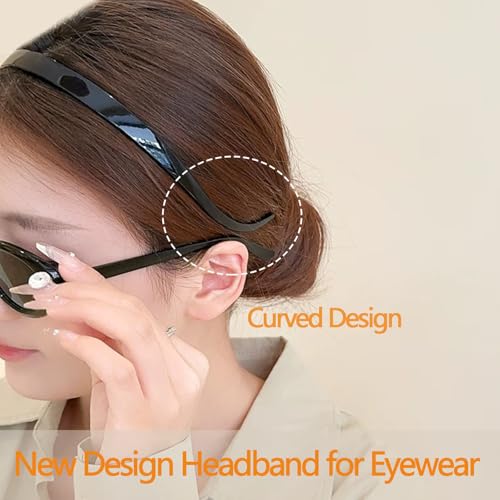 3 Pack Plastic Plain Headbands for Women, Hairband Designed for Eyewear, Fashion Skinny Headbands-Bright Surfac - color: Type A-Bright Surface