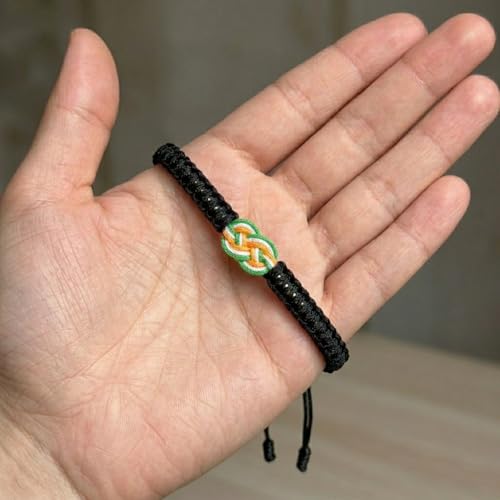 LAMIBEE Infinity Country Pride, Country Flag Code Bracelet, Protection and Lucky Sufer String Bracelet, Tibetan Wrist Wrap Bracelet, Boho Style Rope Bracelet for Women, Men, String Thread Bracelets - style: Ireland