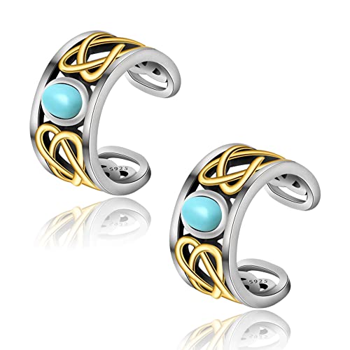 CHIC & ARTSY 925 Sterling Silver Ear Cuffs for Women, Non Piercing Clip On Cartilage Cuffs, Adjustable Fake Conch & Helix Earrings, Gold Plated & Oxidized Various Styles - color: ear cuff #22