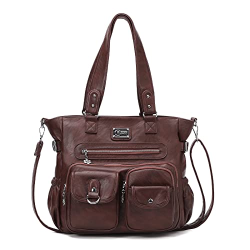 KL928 Large Purses for Women Shoulder Bag Tote Handbags Stylish Vegan Leather Hobo Bags Ladies, A-Black-4 | Large - color: 01-coffee