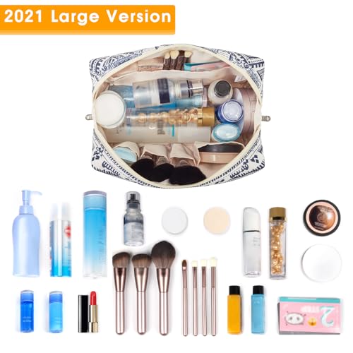 Narwey Cute Makeup Bag Travel Cosmetic Bag Organizer Toiletry Bag Make Up Bags with Compartments for Women Girls (Large, Elephant) - color: Elephant, style: Large