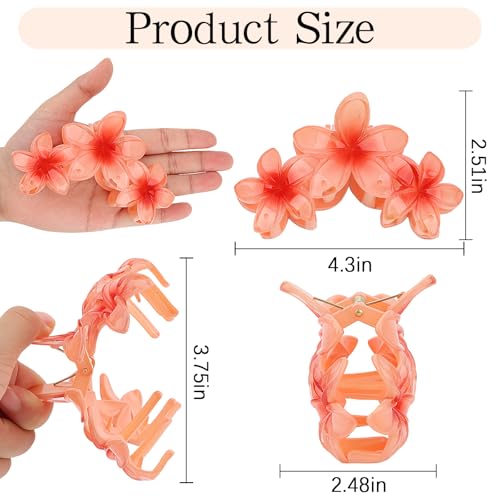ANBALA 4PCS Hair Clips Flower Hair Clips Large Hawaii Flower Clip for Women Girls (Colorful) - color: Multi-colored-G