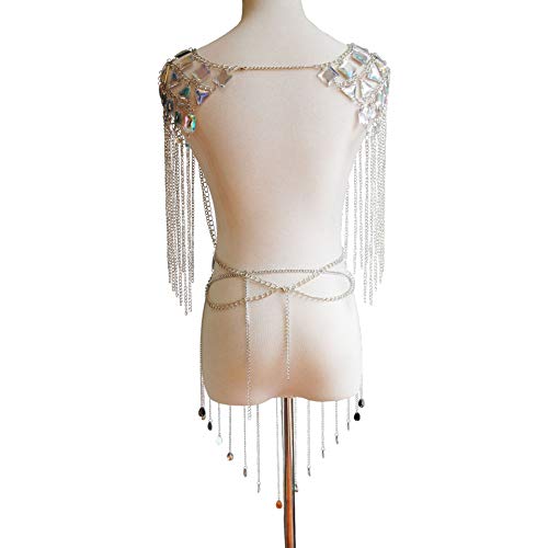 Women's Sexy Suit Body Chain - color: Silvery Color-Small Waistcoat Waist Chain Body Chain Suit-7