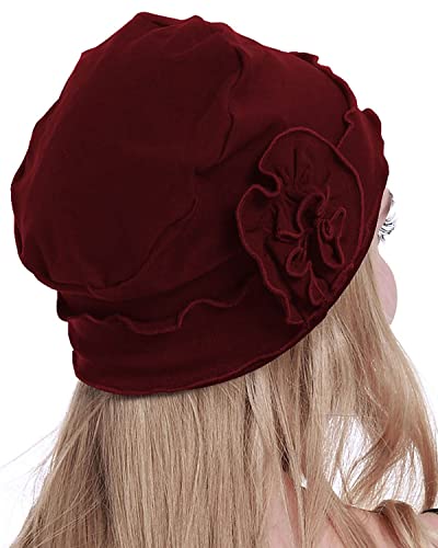 osvyo Chemo Headwear Turban Cap for Women - Cancer Beanie Hair Loss Sealed Packaging - color: Cotton-cherry