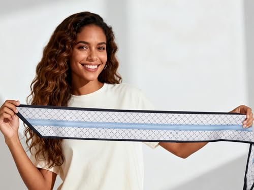 Sumolux Head Hair Scarf for Women Neck Purse Bag Handbags Scarf Like Silk - color: Blue Diamond