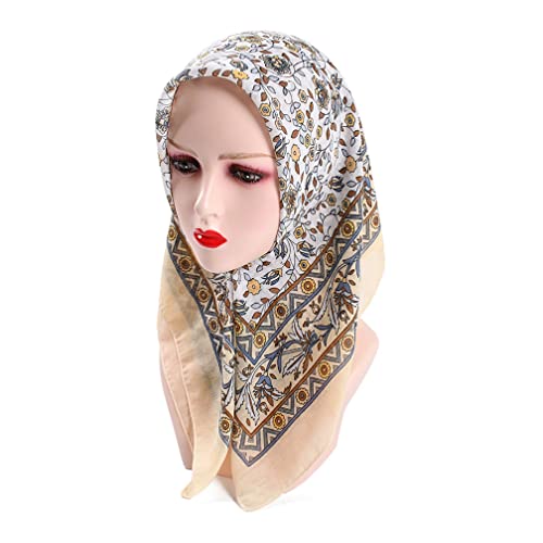 K-Elewon 27.5” Women Medium Square Scarf Head Scarf- 2PCS Neck Scarf Hair Scarf Head Sleeping Wraps Scarfs for Women H07 - color: Se08(2pcs)