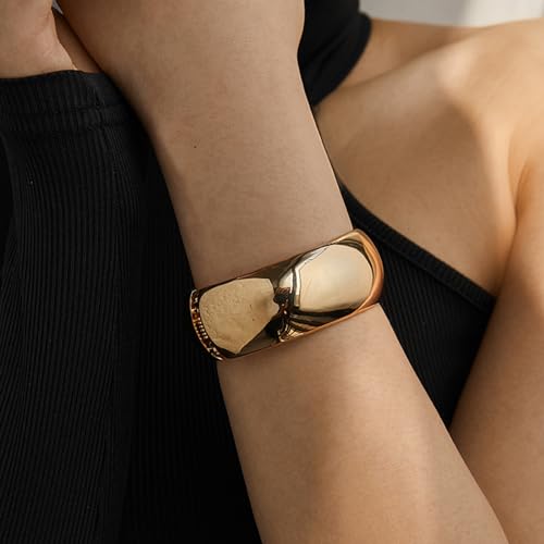 YMBYCM Gold Chunky Bangle Bracelets for Women Trendy Wide Chunky Cuff Bracelets Wrap Bracelet - style: G-G