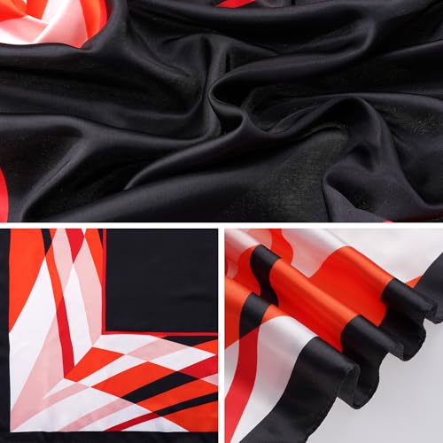Pistha Head Scarf Bandana for Women, Satin Scarf for Hair, Large Square Silk Bandana Headscarf for Women and Men 35 Inch - style: Assorted a