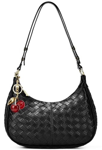 Small Hobo Bags Crescent Shaped Shoulder Bags for Women Mini Cherry Purse Fall Soft Crossbody Handbag 2025 - color: Wy26-97black