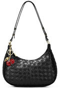 Small Hobo Bags Crescent Shaped Shoulder Bags for Women Mini Cherry Purse Fall Soft Crossbody Handbag 2025 - color: Wy26-97black