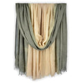 Two-tone Linen Scarf for Women Lightweight Summer Wrap Cotton Shawl Beach Travel Pashmina Gauze 75"×35" - color: Light Green/Light Yellow