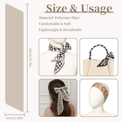 QIUTIMIY 4 Pack Purse Scarf Handbags Skinny Twill Hair Scarves Narrow Neck Scarf Band Women Fashion Accessories Bag Charms - color: Style 10