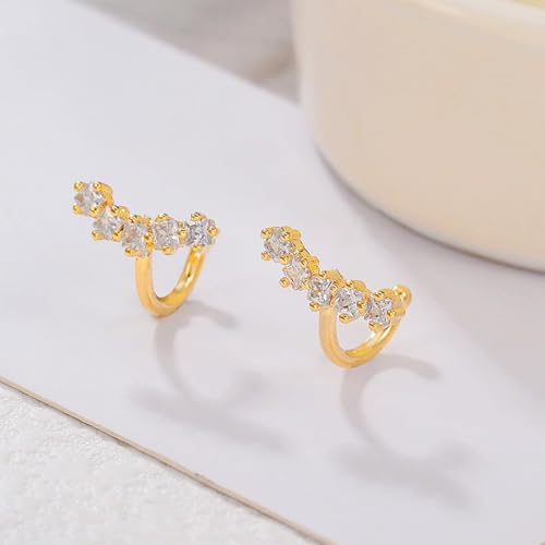 Ear Cuffs Non Piercing 14K Gold Plated Ear Cuff Earrings for Women Trendy Clip on Cartilage Earring Stacks Non Pierced Adjustable Fake Earrings Set Jewelry - color: A7:Gold Ear Cuffs