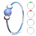 925 Sterling Silver & 14K Gold Filled Nose Ring Hoop Handmade Piercing Jewelry For Women - 24 Gauge 2mm,7mm Tiny Nose Ring with Opal - Gift Ready - color: Light Blue Opal Silver
